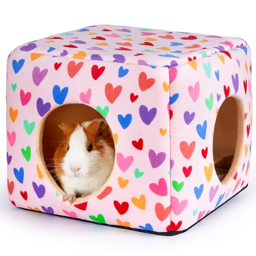 Hedgeink Meerschweinchenversteck Kaninchenbett kubisches Meerschweinchenhaus Zubehör maschinenwaschbar Kaninchenhaus Versteck Hamsterbett für Hasen Chinchilla Frettchen kleine Haustiere von Hedgeink