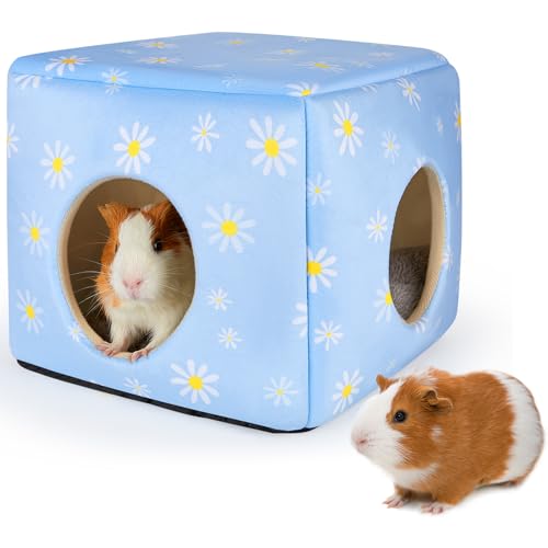 Hedgeink Meerschweinchenversteck Kaninchenbett kubisches Meerschweinchenhaus Zubehör maschinenwaschbar Kaninchenhaus Versteck Hamsterbett für Hasen Chinchilla Frettchen kleine Haustiere von Hedgeink