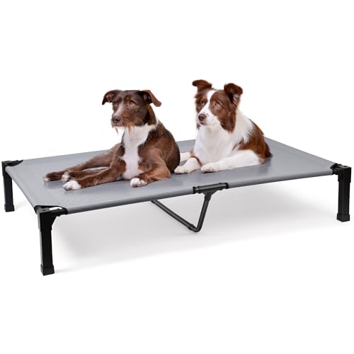 Heeyoo Erhöhtes Hundebett, kühlendes erhöhtes Haustierbett mit kaufestem, waschbarem, atmungsaktivem Mesh und Metallrahmen, tragbares Hundebett mit rutschfesten Füßen für den Innen- und Außenbereich Heeyoo Erhöhtes Hundebett, kühlendes erhöhtes Haustierbett mit kaufestem, waschbarem, atmungsaktivem Mesh und Metallrahmen, tragbares Hundebett mit rutschfesten Füßen für den Innen- und Außenbereich von Heeyoo