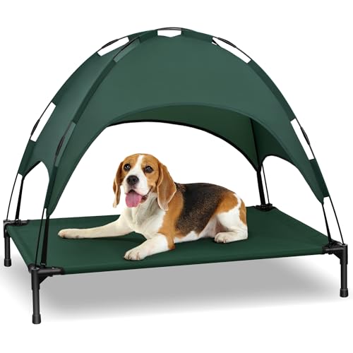 Heeyoo Erhöhtes Hundebett mit abnehmbarem Baldachin, tragbares Hundebett mit Schattenzelt, erhöhtes Haustierbett, kühlendes Bett für Hunde Heeyoo Erhöhtes Hundebett mit abnehmbarem Baldachin, tragbares Hundebett mit Schattenzelt, erhöhtes Haustierbett, kühlendes Bett für Hunde von Heeyoo