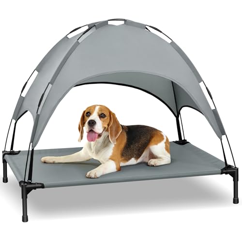 Heeyoo Erhöhtes Hundebett mit abnehmbarem Baldachin, tragbares Hundebett mit Schattenzelt, erhöhtes Haustierbett, kühlendes Bett für Hunde Heeyoo Erhöhtes Hundebett mit abnehmbarem Baldachin, tragbares Hundebett mit Schattenzelt, erhöhtes Haustierbett, kühlendes Bett für Hunde von Heeyoo