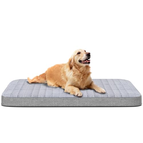 Heeyoo Hundebett, orthopädisches Hundebett für große Hunde mit abnehmbarem und waschbarem Bezug, aufblasbares Hundebox-Pad mit rutschfester Unterseite, tragbares faltbares Haustierbett für drinnen und von Heeyoo
