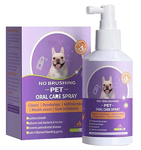 Hehimin Teeth Cleaning Spray for Dogs & Cats, Pet Oral Spray Clean Teeth, Pet Breath Freshener Spray Care Cleaner, Targets Tartar, Eliminate Bad Breath, Without Brushing (1Pcs) von Hehimin