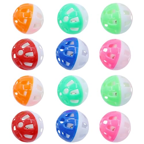 12pcs Katzenspielzeugkugel mit Glocke, 1,5 Zoll farbenfrohe Mesh Hohlbohrer Abs Plastik Katze Bell, Jingle Voice und attraktive Farben Interaktives Spielzeug für Kätzchen, Farbe Zufall 12pcs Katzenspielzeugkugel mit Glocke, 1,5 Zoll farbenfrohe Mesh Hohlbohrer Abs Plastik Katze Bell, Jingle Voice und attraktive Farben Interaktives Spielzeug für Kätzchen, Farbe Zufall von Heidouse
