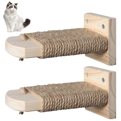 2pcs Katzenwandstufen, Holz -Katzen -Wandregale mit Jute Seil überdachten Raumsparungen Kätzchen Möbel zum Springen, Spiel 2pcs Katzenwandstufen, Holz -Katzen -Wandregale mit Jute Seil überdachten Raumsparungen Kätzchen Möbel zum Springen, Spiel von Heidouse