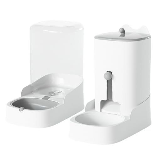 Automatische Katzenfutter- und Wasserspender, 4,4-L-Hundwasserschalenspender mit Filterbildschirm und Nicht-Rutsch-Basis für Haustierhunde und Katzen von Heidouse