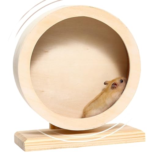 Hamsterrad 6 Zoll wasserdicht feuchtigkeitsdichtes stabiles hölzernes Stiller Hamsterrad für Zwerghamster, Rennrattenratte, kleine Tiere von Heidouse