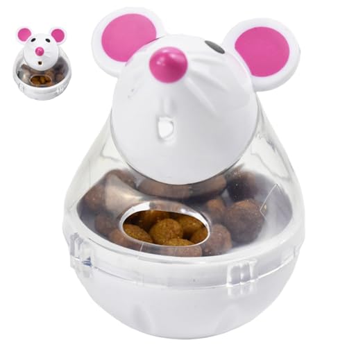 Heidouse Cat Treat Ball Cute Maus geformt interaktive lustige Fun Cat-Behandlungsspender Spielzeug Lebensmittelspeicher für Innenkätzchen Übung von Heidouse