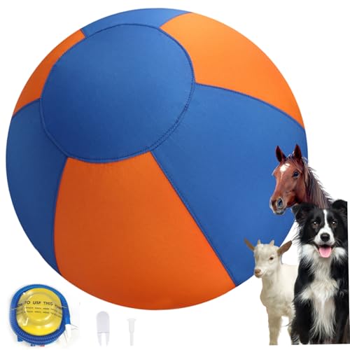 Hemding Ball für Hunde 18-Zoll-PVC-Herding Ball mit Reißverschluss Polyester Abdeckung kratzfestes interaktives Mehrzweckspielzeug für Pferd & Schafe von Heidouse