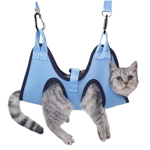 Katzenpflege -Hängematte mit Accessoires, Keine Kratzer -Zurückhaltung Katzen -Hängematte für Nageltrimmen, Baden Haustierschlinge für Katzen und Hunde von Heidouse