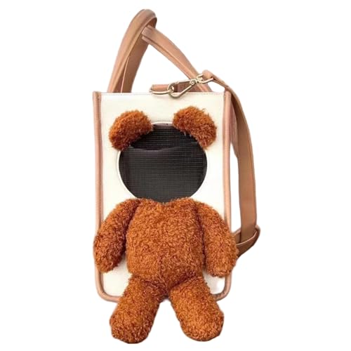 Kleiner Hundebärchenträger 13x9x6.5in großer Kapazität Hundeträger, PU Leder tragbare Haustier -Tasche mit Griff und Schultergurt zum Ausgehen und Reisen, Trägerfahrzeugprodukte. von Heidouse