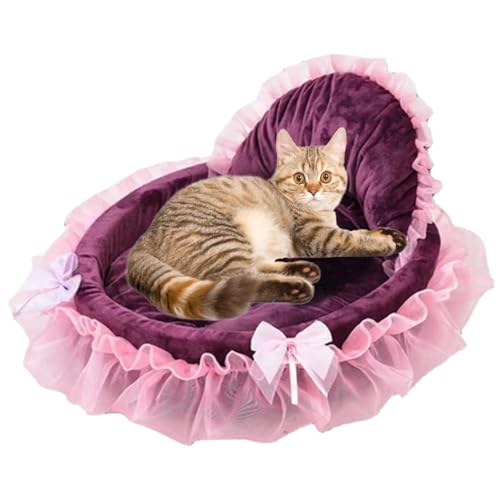 Mädchenhundbett weiche Plüsch -Prinzessin Katze Bett süße Katze mit abnehmbarem Kissen & Spitzenkante Maschine Waschbar alle Jahreszeiten Schlafpolster Hundebetten für kleine Hunde weniger als 3, 5 kg Mädchenhundbett weiche Plüsch -Prinzessin Katze Bett süße Katze mit abnehmbarem Kissen & Spitzenkante Maschine Waschbar alle Jahreszeiten Schlafpolster Hundebetten für kleine Hunde weniger als 3, 5 kg von Heidouse