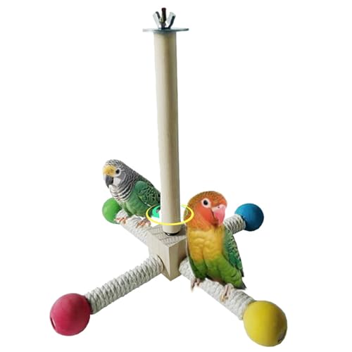 Vogelstangen für Käfig, 360 ° rotierende hölzerne Papageienständer, interaktive hängende Sittichplattenspielzeuge für Wellensittiche, Cockatiels, kleine Vögel Vogelstangen für Käfig, 360 ° rotierende hölzerne Papageienständer, interaktive hängende Sittichplattenspielzeuge für Wellensittiche, Cockatiels, kleine Vögel von Heidouse