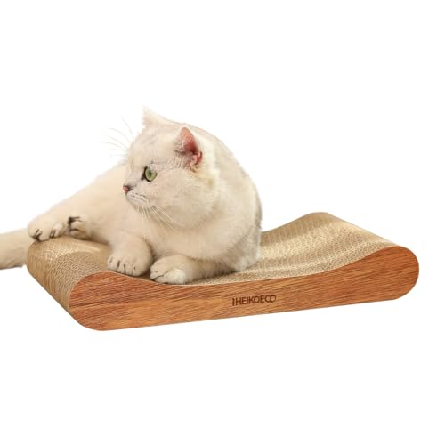 Heikoeco® Kratzbretter Katze, 2 in 1 Kratzpappe für Katzen, Katzenspielzeug Lounge-Katzensofa aus Hochwertiger Wellpapp, Lounge-Bett 42 × 6.5 × 20 cm von Heikoeco