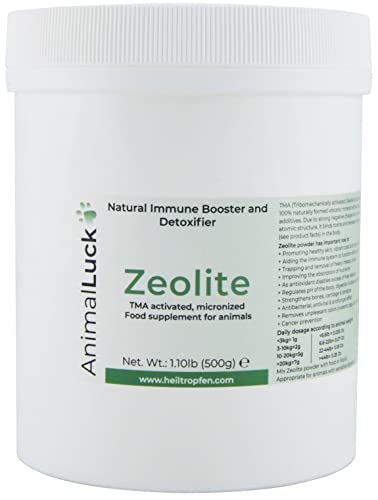 Heiltropfen Zeolith Pulver für Tiere | 500 g | Nahrungsergänzungsmittel für Haustiere | Klinoptilolith | Aktiviert | AnimalLuck von Heiltropfen