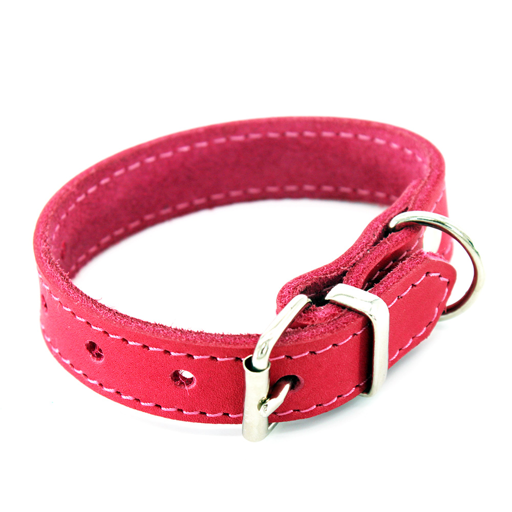 Heim Halsband mit Ziernaht, pink - 22 - 28 cm Halsumfang, 20 mm breit von Heim
