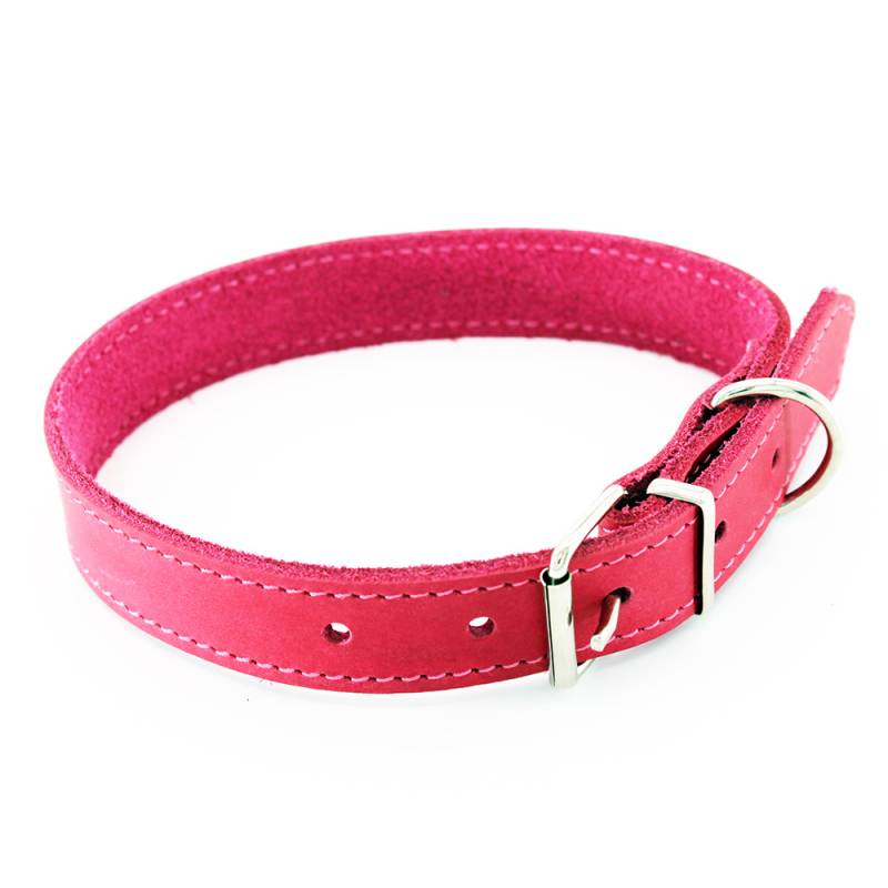 Heim Halsband mit Ziernaht, pink - 36 - 44 cm Halsumfang, 25 mm breit von Heim
