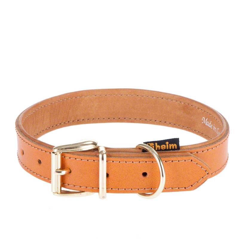 Heim Lederhalsband Buffalo, cognac - Größe 60: 45 - 55 cm Halsumfang von Heim