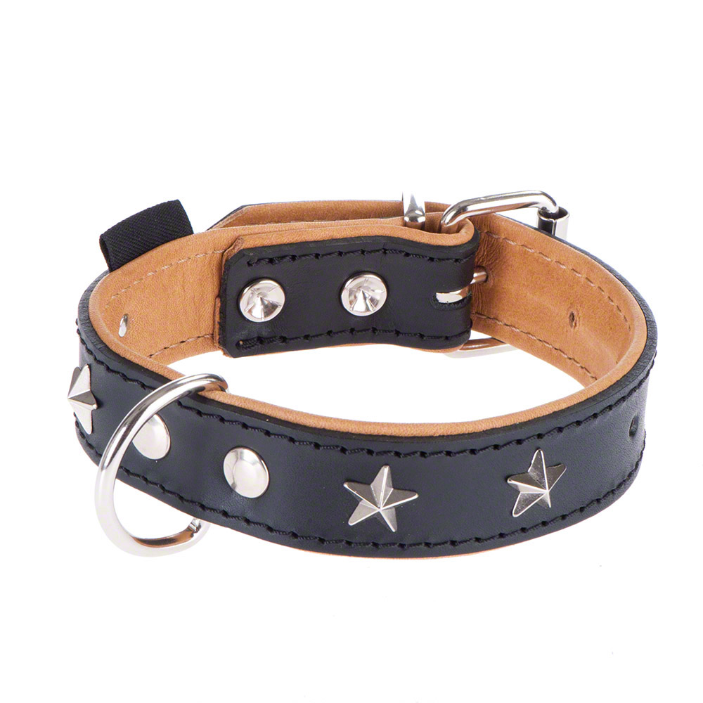Heim Lederhalsband Stars, schwarz/beige - Größe 60: 45 - 55 cm Halsumfang Heim Lederhalsband Stars, schwarz/beige - Größe 60: 45 - 55 cm Halsumfang von Heim