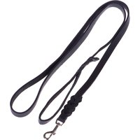 Heim Lederleine mit eingeflochtenem Karabiner - schwarz - 200 cm lang, 18 mm breit von Heim