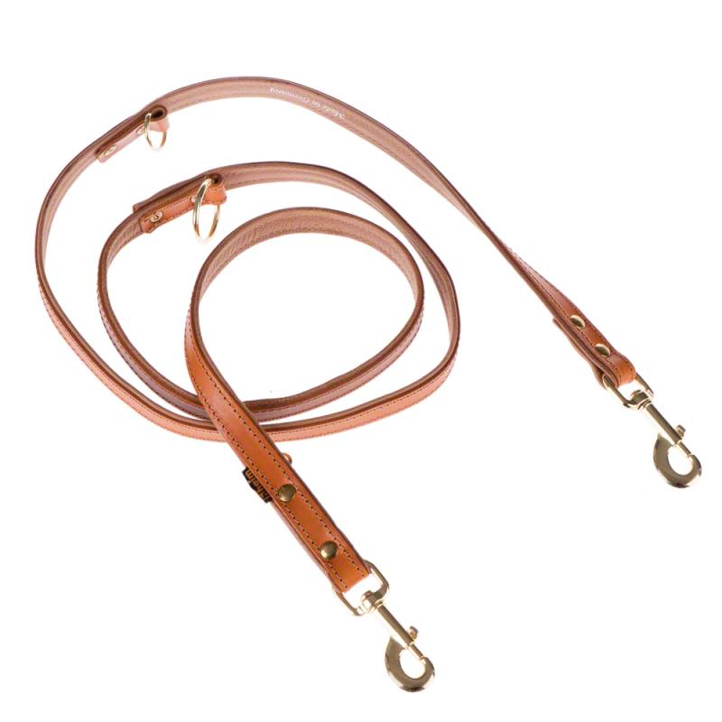 Heim Set: Lederhalsband & Vorführleine Buffalo, cognac - Halsband Größe 55 + Leine 200 cm von Heim