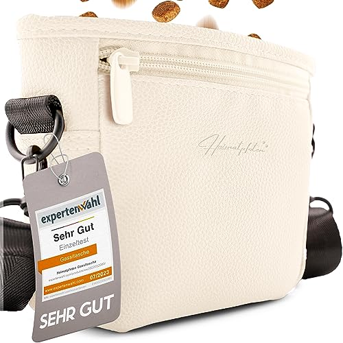 Heimatpfoten® Futterbeutel für Hunde aus Leder-Imitat - Gassi-Tasche mit Einhand Magnet-Verschluss Hunde-Leckerli-Beutel … von Heimatpfoten