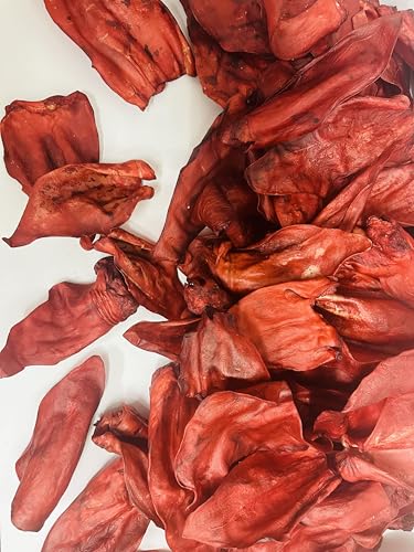 Rinderohren ohne Muschel, Kausnack für Hunde, mit roter Beete gefärbt (125 Stück) von Heimtier-Center