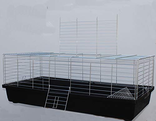 H1,20 m Hasenkäfig Nagerkäfig Kaninchenkäfig Käfig Stall Meerschweinchen schwarz von Heimtiercenter