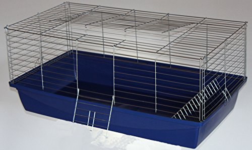 Nagerkäfig,Hasenkäfig,Meerschweinkäfig,Käfig,Rabbit,Zwergkaninchen ca. 100 x 54 x 43 cm blau von Heimtiercenter