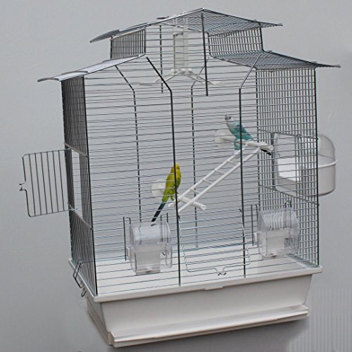 Vogelkäfig,Wellensittichkäfig,Exotenkäfig,60 cm Vogelkäfig Vogelbauer Wellensittich Kanarien Voliere Vogelhaus Käfig IZA 2 II weiß von SATOHA