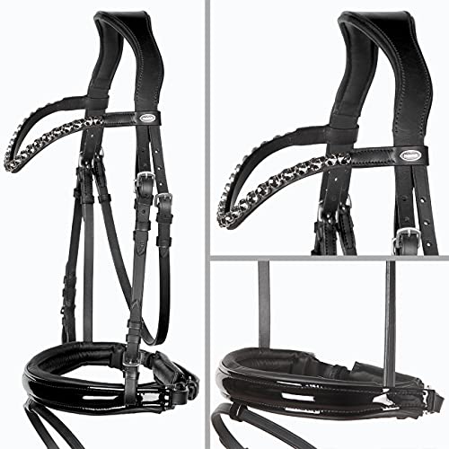 Heinick-Reitsport Trense Soft Selection Schwarz Lackleder anatomisch ~ Glow-Ash ~ Warmblut von Heinick-Reitsport