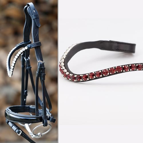 Heinick Trense Performance-Liberty Schwarz Lack Serie-Glow ~ Warmblut ~ (Stirnriemen Glow-Berry) von Heinick-Reitsport