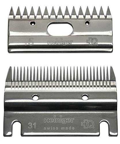 Heiniger Schermessersatz 15/31 Zähne - Standard Schermesser für Pferde, Obermesser: 15 Zähne, Untermesser: 31 Zähne, für die professionelle Pferdeschur Heiniger Schermessersatz 15/31 Zähne - Standard Schermesser für Pferde, Obermesser: 15 Zähne, Untermesser: 31 Zähne, für die professionelle Pferdeschur von Heiniger