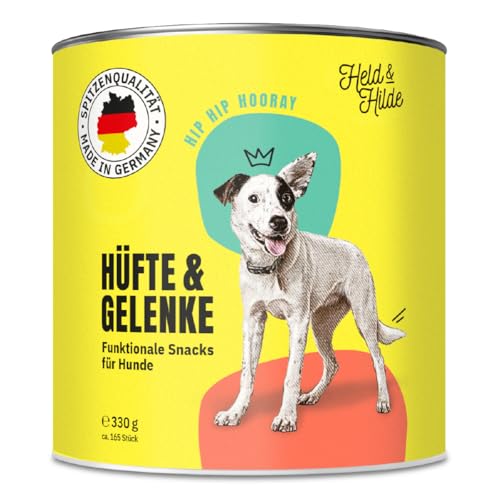 Hunde-Gelenk-Snacks für Knochen, Sehnen, Mobilität, DHA EPA Omega-3 MSM Grünlippmuschel Glucosamin Chondroitin Kollagen Spirulina Insektenprotein, nachhaltig, Made in Germany, 330g 165 Stück von Held & Hilde