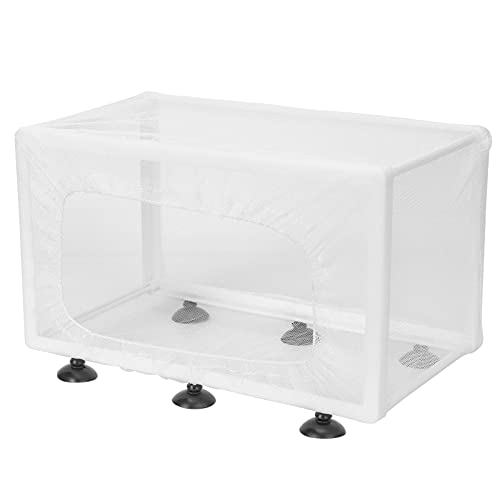 Aquarium Fischzüchter Box Isolation Box Plastik Fisch Zucht Tank, Brüterei -Inkubator mit Saugbecher für Tropische, Marine kaltes Wasserbrengeldreproduktion (White) von Helhom