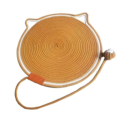 Baumwollfäden Katzenmatte, handgewebter Cartoon süßes bequemes Kratzerkratzer -Kratzer -Pad, Ball für Katzen Kätzchen Premium Material Mehrzweckdesign ideal für Wohnkultur (Kaffee) von Helhom