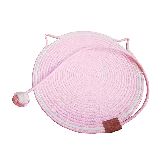 Baumwollfäden Katzenmatte, handgewebter Cartoon süßes bequemes Kratzerkratzer -Kratzer -Pad, Ball für Katzen Kätzchen Premium Material Mehrzweckdesign ideal für Wohnkultur (Wasser rot) von Helhom