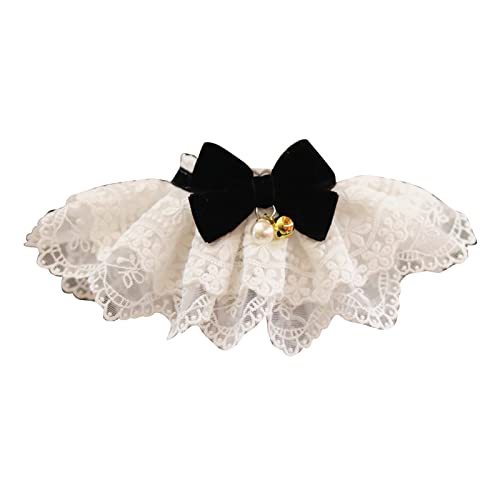 Haustier Spitze Lätzchen Halsband, niedliche Bogen weiche Bequeme Elegante dekorative Accessoire, Hunde Katzen jeden Tag tragen Haustierpartys Fotos Hochzeiten Polyester Material (S) von Helhom