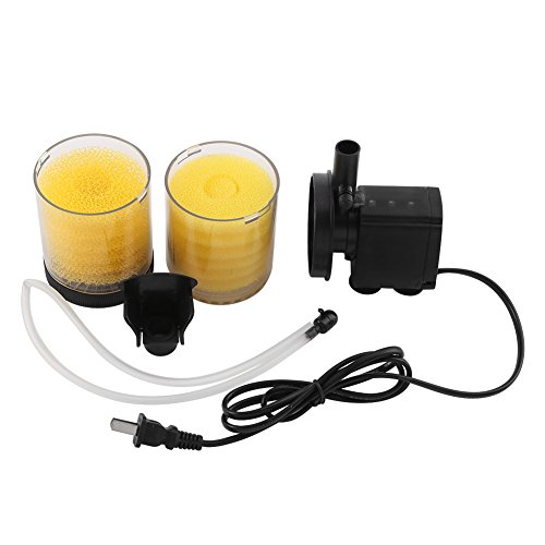 Helhom Aquariumfilter Sauerstoffluftpumpe 3 in 1 Tauchpumpe, Wasserpumpe geringer Energieeinsparung EIN Verstellbarer Luftstrom Starker Saugerbecher (Gelb-wp-3300a) von Helhom