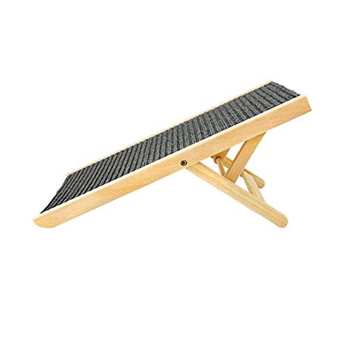 Holzhund Rampe, Höhe Verstellbarer Schlupffaltfalt -Haustier Kletterleiter, Sofa Bettauto Premium Neuseeland Kiefer Rampe Haustier Ramp Hunde Katzen Katzen (Größe: ca. 70x35cm / 27,6x13,8in (m)) von Helhom