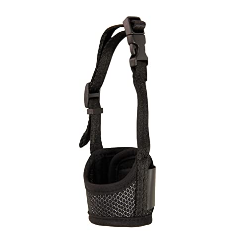 Hunde Mündung, atmungsaktive verstellbare weiche Bequeme Anti -Bucke -Barking -Mesh -Design, Deckung für das Training großer Hunde Polyestermaterial (Schwarz) von Helhom