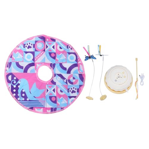 Interaktive Katzenspielzeug, lustige 360 -Grad -Rotation Drehkochen -Selbstunterhaltung Hell & Seek Cat Toy, Innenübungen Premium -Polyestermaterial 56 cm Durchmesser (Stil 2) von Helhom