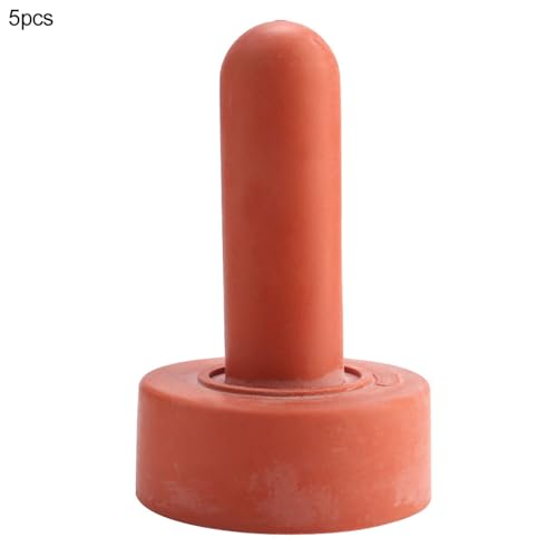 Kuhnippeltrinker, Tiernippeltrinker Kalb, Premium -Gummi -Kalb -Fütterungsflasche Schnuller für Neugeborene Kälber rot 4,2 Zoll 5 Pack von Helhom