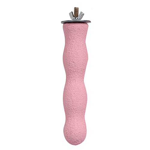 Papageienspielzeugklaue und Schnabel Schleifstange, stehende Stick -Käfig -Accessoires Scrub Stange Vogel Holzspielzeug, Papageien Käfiganreicherungsaktivität Pink Rosa (Kleiner Lotus -Wurzelstock) von Helhom