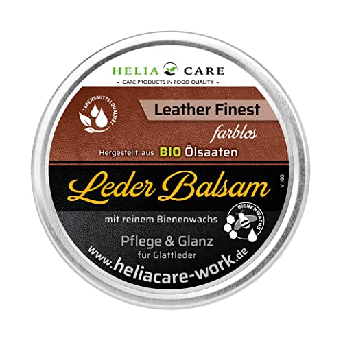 HeliaCARE Bio Premium Lederbalsam Bienenwachs - Antibakterielle Lederpflege - Lederfett farblos in Lebensmittelqualität - Leder Conditioner aus Deutschland (300ml) von HeliaCARE