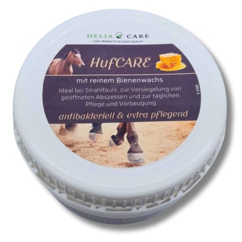 HoofCARE Bio Hufsalbe - Natürliche Hufpflege mit Bienenwachs - Hufbalsam gegen Strahlfäule & Risse - Antibakterielle Hufpflege Salbe - Lebensmittelechtes Huföl aus Deutschland (350ml) von HeliaCARE