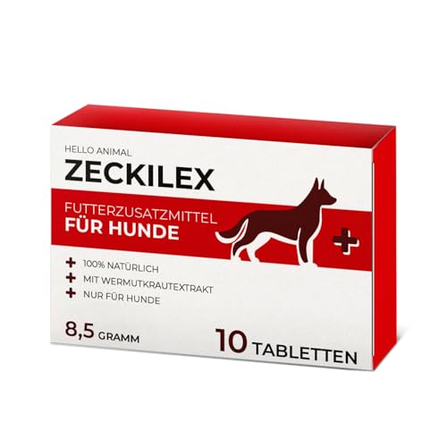 Hello Animal® Zeckilex - Zeckentabletten für Hunde - Pflanzliche Formel ohne Zusätze - Futterzusatzmittel mit Wermutkraut Extrakt - 10 Tabletten von Hello Animal