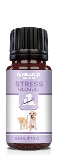 Hello Animal® Anti Stress Globuli – pflanzliches Baldrian Beruhigungsmittel für Katzen und Hunde – wirkt unterstützend gegen Panikattacken, innere Unruhe und Angststörungen, rezeptfrei von Hello Animal