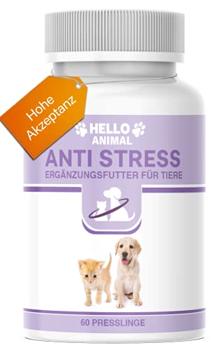 Hello Animal® Anti Stress Presslinge – hochdosiert Baldrian Beruhigungsmittel für Katzen und Hunde – wirkt unterstützend gegen Panikattacken, innere Unruhe und Angststörungen, rezeptfrei von Hello Animal