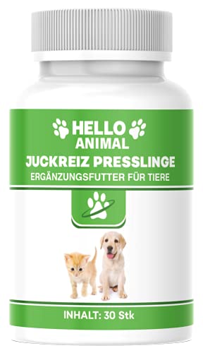 NEU: HelloAnimal® JUCKREIZ Presslinge für Hunde & Katzen, SOFORTHILFE bei Hautreizungen, pflegt Haut und Fell bei Läuse, Flöhe, Milben von Hello Animal
